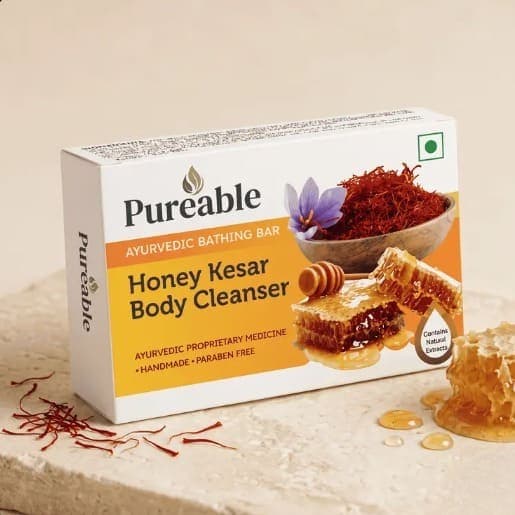 Honey Kesar Herbal Body Cleanser - Organic Ayurvedic Skincare | Pureable
